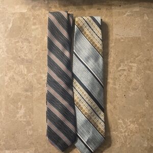 Men's Striped Dress Tie in Navy and Light Blue